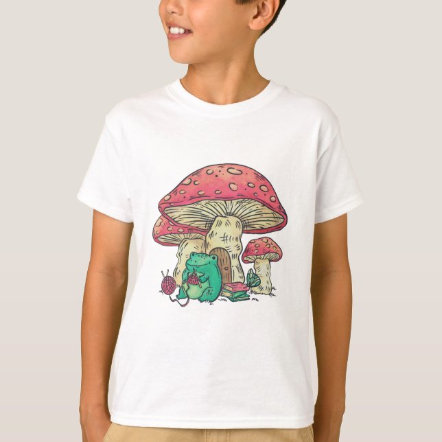 Kärnstam Frog Knitting under Mushroom T Shirt (Framsida)