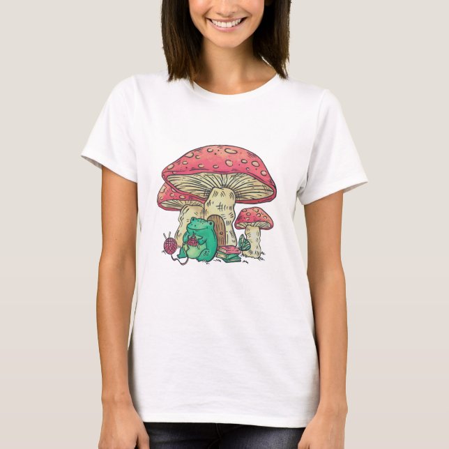 Kärnstam Frog Knitting under Mushroom T Shirt (Framsida)