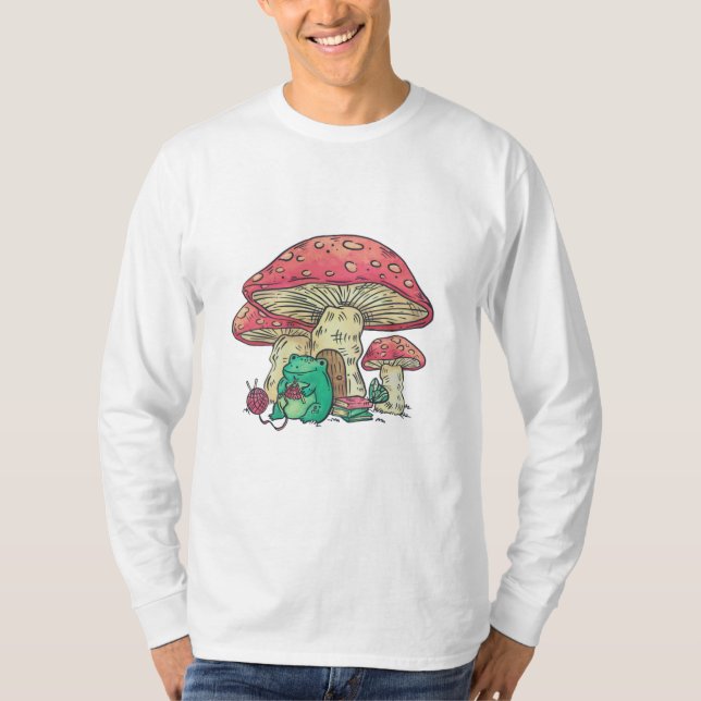 Kärnstam Frog Knitting under Mushroom T Shirt (Framsida)