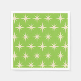 Kärnstenar i mitten av århundradet i Lime Green Mö Pappersservett