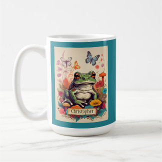 Kärnte Cute Frog och Mushroom Kaffemugg