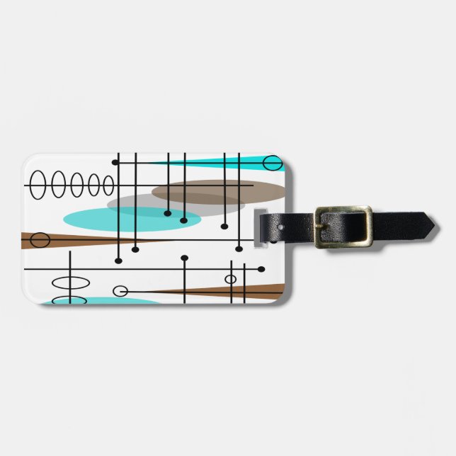 Kärnteknisk Abstrakt i mitten av århundradet Bagagebricka (Horisontell Framsida)