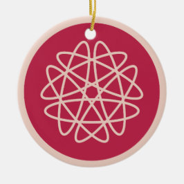 Kärnteknisk tillväxt - magenta på råg. julgransprydnad keramik