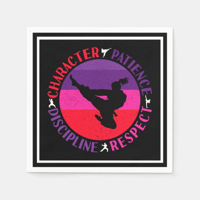 Kärnvärden för martialkonst - Karate Pappersservett (Framsidan)