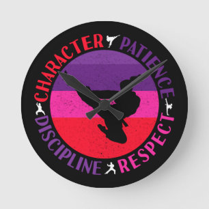 Kärnvärden för martialkonst - Karate Rund Klocka
