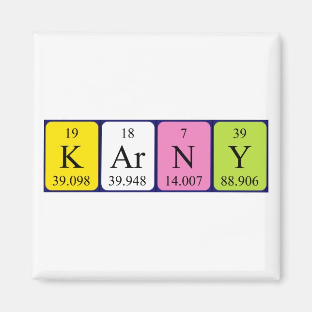 Karny Periodisk bord namn magnet (Framsidan)