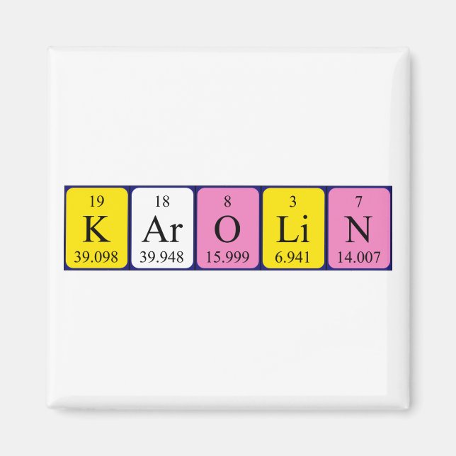 Karolin Periodisk bord namn magnet (Framsidan)