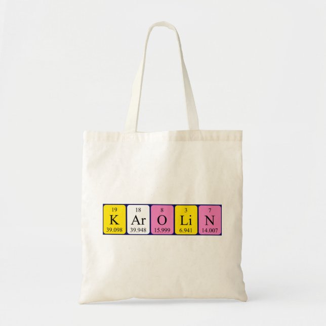 Karolin Periote bord namn tote bag Tygkasse (Framsidan)