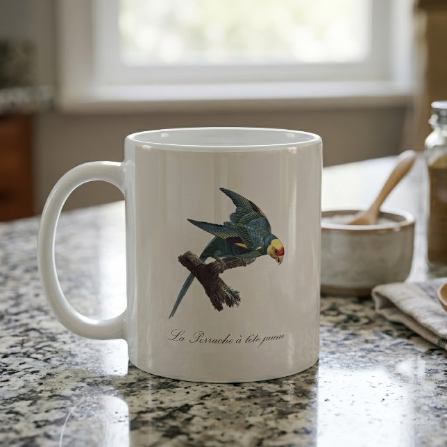 Karolina parakit, Conuropsis carolinensis Kaffemugg (Carolina parakeet, Conuropsis carolinensis. Coffee Mug)