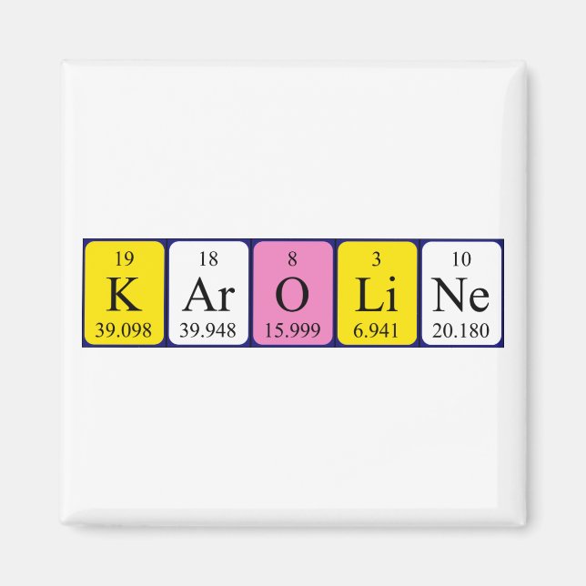 Karoline Perioine bord namn magnet (Framsidan)