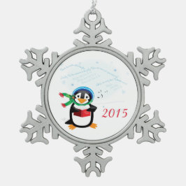 Karolinpenguin Snöflinga Pewter Julgransprydnad