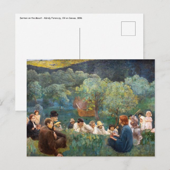 Károly Ferenczy - Bergspredikan Vykort (Fram/baksida)