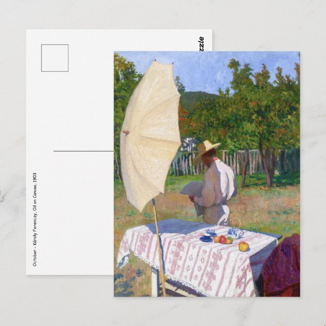 Károly Ferenczy - Oktober Vykort (Fram/baksida)
