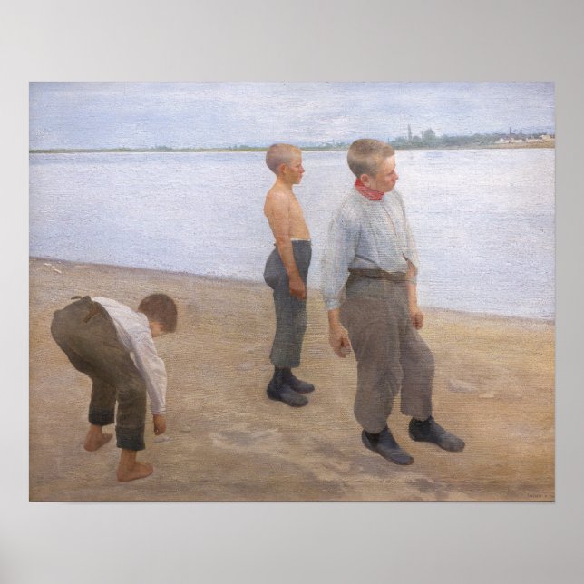 Károly Ferenczy - Pojkar kastar stenar Poster (Framsidan)