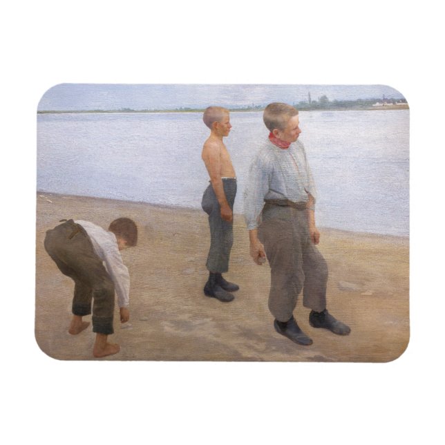 Károly Ferenczy - Pojkar som kastar stenar Magnet (Horisontell)