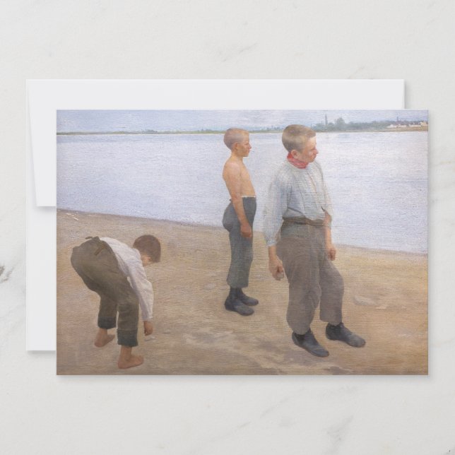 Károly Ferenczy - Pojkar som kastar stenar Tack Kort (Framsida)