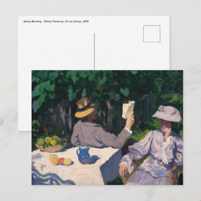 Károly Ferenczy - Solig morgon Vykort (Fram/baksida)