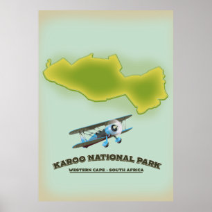 Karoo nationalpark Western Cape South Afrika karta Poster