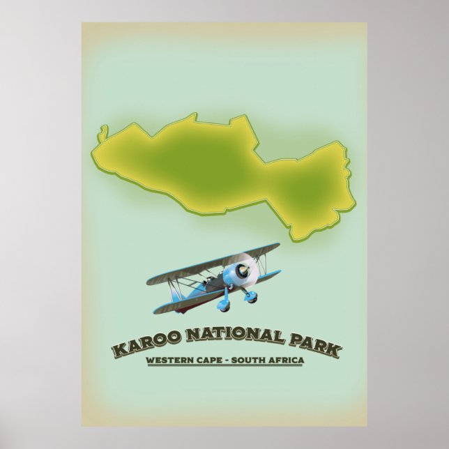 Karoo nationalpark Western Cape South Afrika karta Poster (Framsidan)