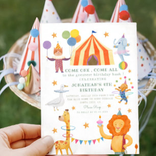 Karousel Circus Färg Carnival Birthday-inbjudan Inbjudningar