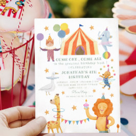 Karousel Circus Färg Carnival Birthday-inbjudan Inbjudningar