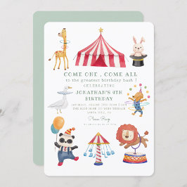 Karousel Circus Karnival Birthday-inbjudan Inbjudningar