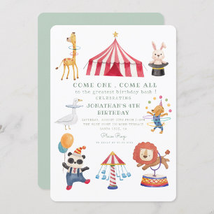 Karousel Circus Karnival Birthday-inbjudan Inbjudningar