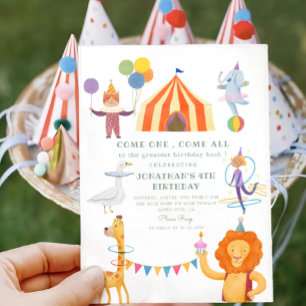 Karousel Circus Karnival Birthday-inbjudan Inbjudningar