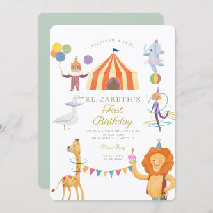 Karousel Circus Karnival Birthday-inbjudan Inbjudningar