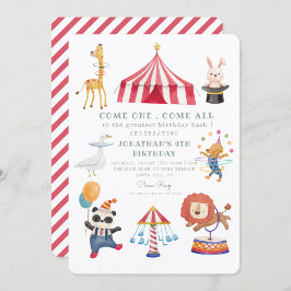 Karousel Circus Karnival Birthday-inbjudan Inbjudningar