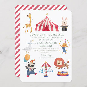 Karousel Circus Karnival Birthday-inbjudan Inbjudningar