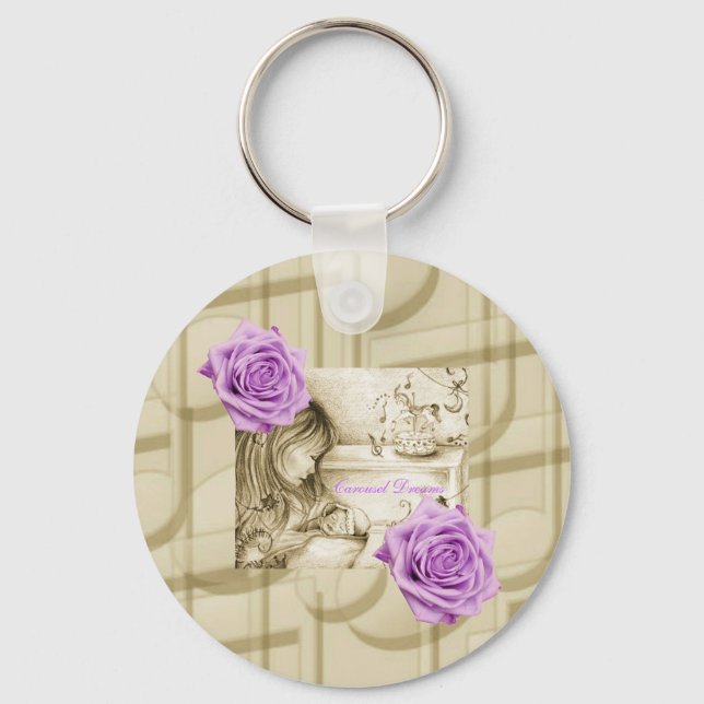Karousel Dreams Music & Ro Button Keychain Nyckelring (Framsida)