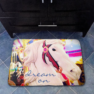 Karousel Horse Photography Dream on Script Quote Badrumsmatta
