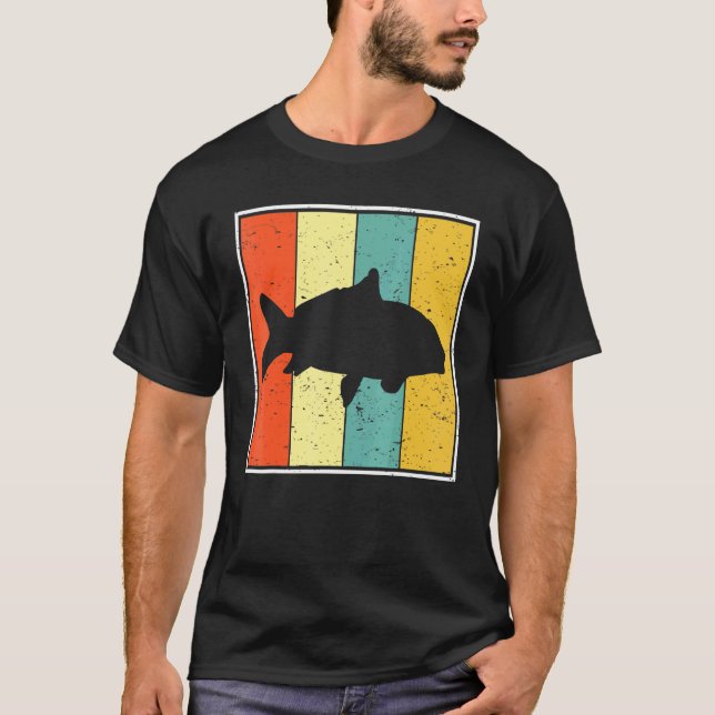 Karp Akvatisk Djur Fisk Retro T Shirt (Framsida)