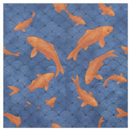 Karp i en Art Deco-ocean Tyg