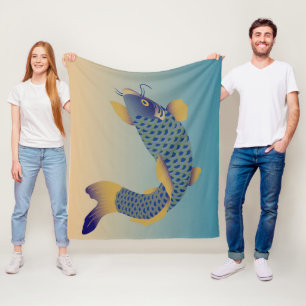 Karp, japansk design fleecefilt