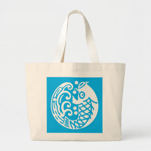 Karp med vågor stor totebag jumbo tygkasse