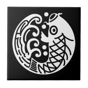 Karp och våg keramisk kakel