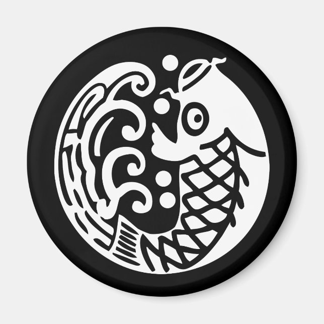 Karpar i vågor magnet (Framsidan)