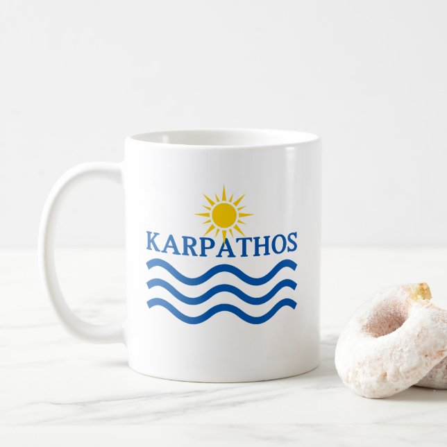 KARPATHOS Greece, Sol Vågar Kaffemugg (Med munk)