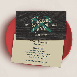 Karpentry Construction Carpenter Crossed Hammers Visitkort