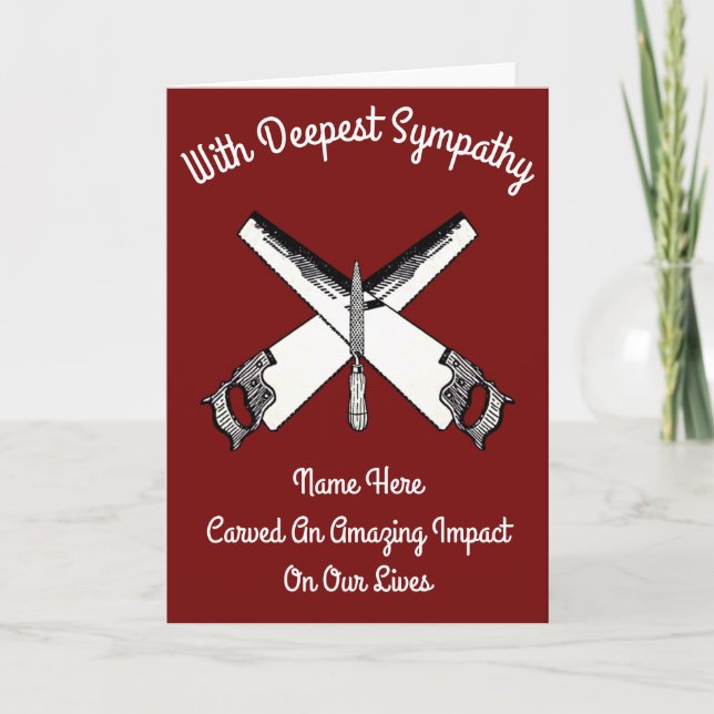 Karpentry Joinery Sympathy Card Kort (Framsida)