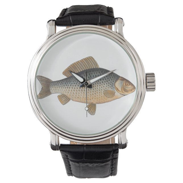 Karpfiske målning sötvatten teckning  armbandsur (Framsida)