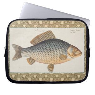 Karpfiske målning sötvatten teckning laptop fodral