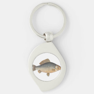 Karpfiske målning sötvatten teckning swirl silverfärgad nyckelring