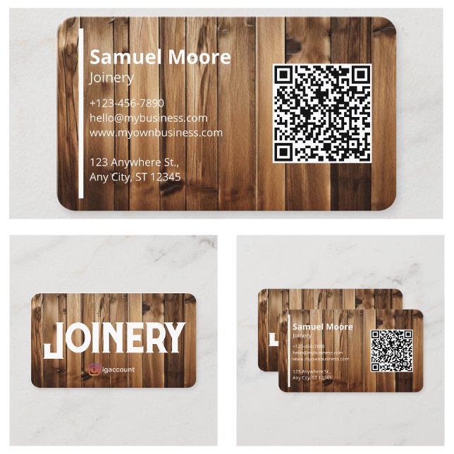 Karptörer, träbearbetning visitkort (Carpenters Joinery Woodworking Business Card
)