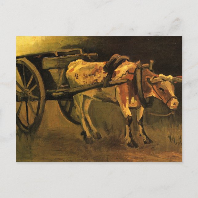 Kärra med röd och vit oxe (Vincent van Gogh) Vykort (Framsida)