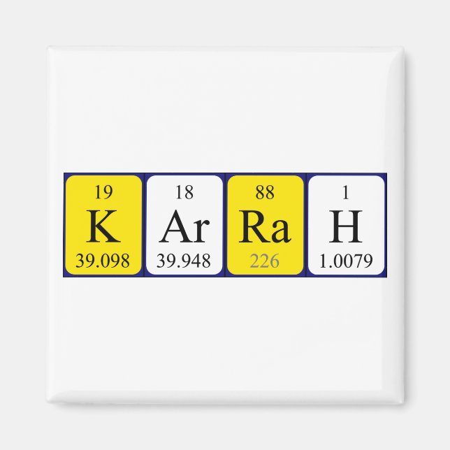 Karrah Perioh bord namn magnet (Framsidan)