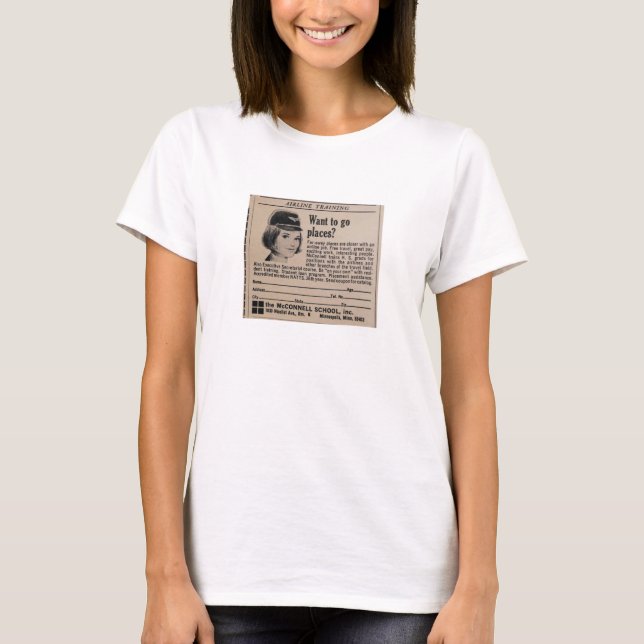 Karriär för vintageStewardessflygbolag T-shirt (Framsida)