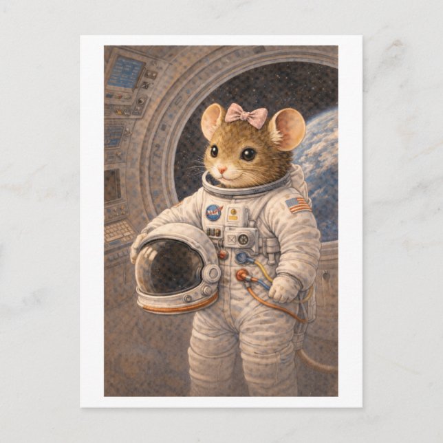 Karriärmus som astronaut vykort (Framsida)
